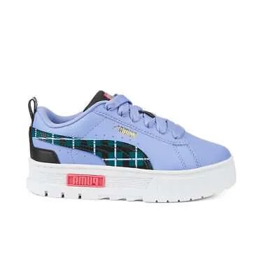 Puma Mayze 90S Prep Logo Platform Молодежные девушки Фиолетовые кроссовки Повседневная обувь 3860