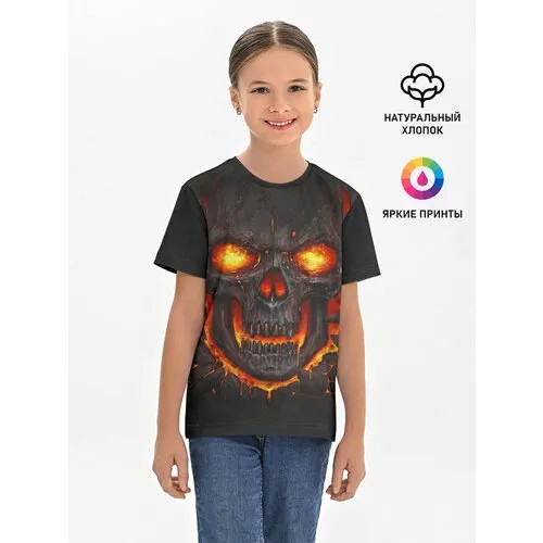 Футболка  хлопковая детская Skull Lava, размер 146, мультиколор