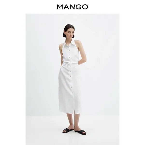 Платье Mango на пуговицах, белый