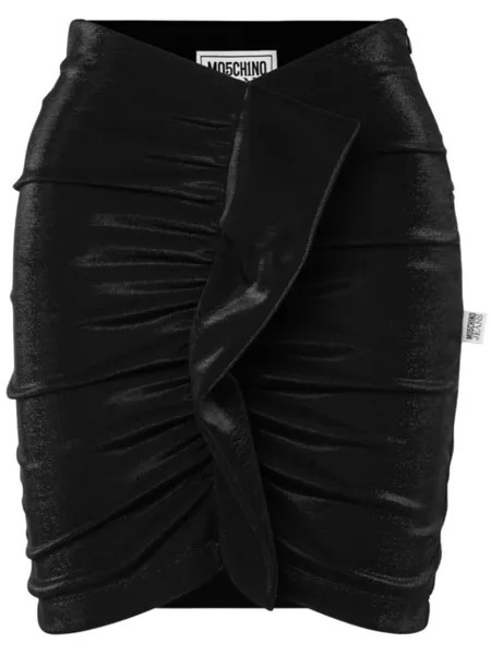 MOSCHINO JEANS юбка мини асимметричного кроя, черный