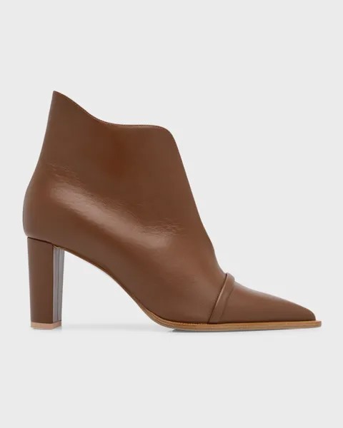 Кожаные ботильоны Clara с V-образным вырезом Malone Souliers, цвет Brunette