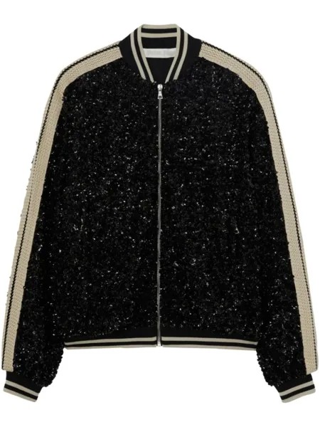 Palm Angels бомбер с пайетками, черный