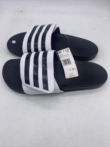 Adidas Adilette Comfort ADJ Белые черные шлепанцы Comfort GZ8950 Мужские размеры