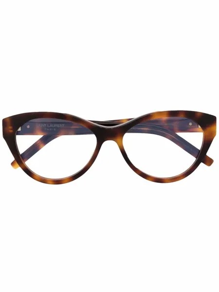 Saint Laurent Eyewear очки в оправе 'кошачий глаз' черепаховой расцветки