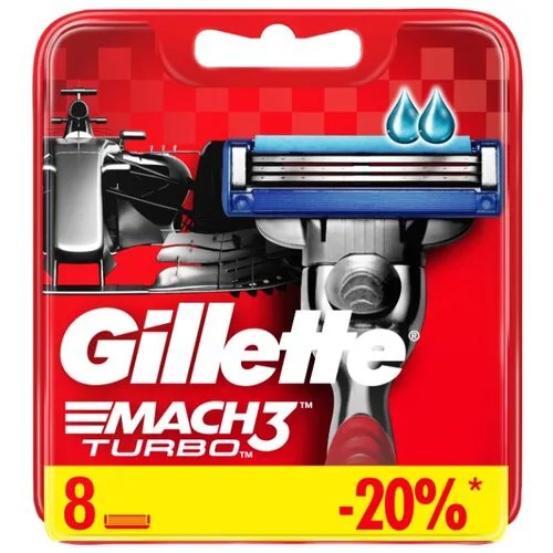 Сменные кассеты Gillette Mach3 Turbo, 8 шт.
