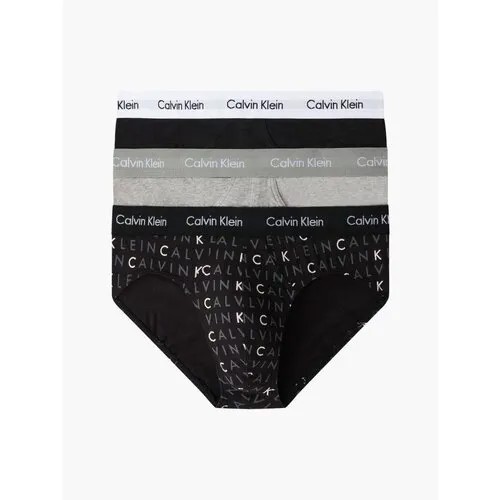 Трусы CALVIN KLEIN, 3 шт., размер S, черный, серый