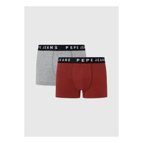 Трусы Pepe Jeans, 2 шт., размер XXL, серый, бордовый