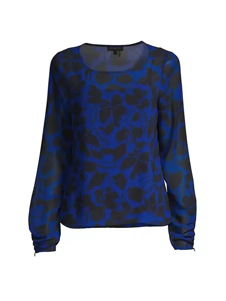 Топ City Mist с цветочным принтом и сборками на манжетах Donna Karan New York, цвет floral