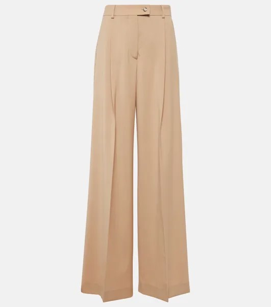 Шерстяные широкие брюки Sportmax, бежевый