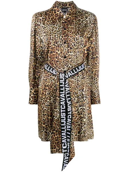 Just Cavalli платье-рубашка с леопардовым принтом