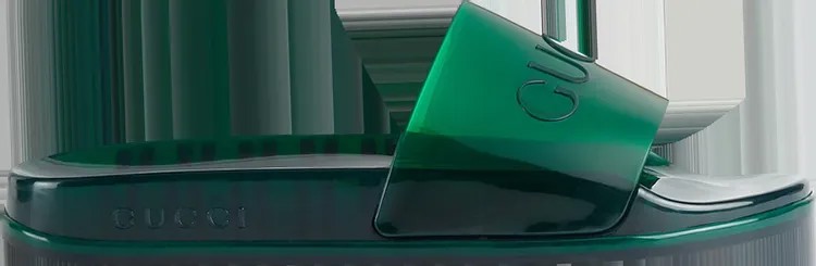 Сланцы Gucci Slide Sandal Transparent Green, зеленый
