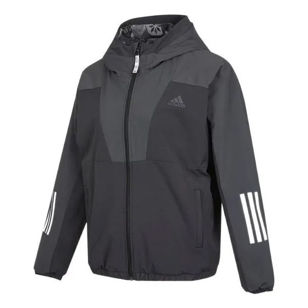 Куртка cny mid jkt двусторонняя спортивная куртка с капюшоном Adidas, черный