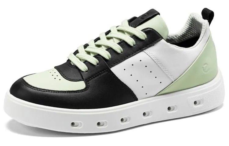 Кроссовки ecco Skateboarding Shoes Women's Low-top Black/Matcha Green/White, зеленый