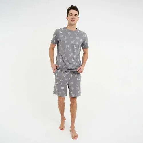 Пижама Kaftan, размер 54, серый