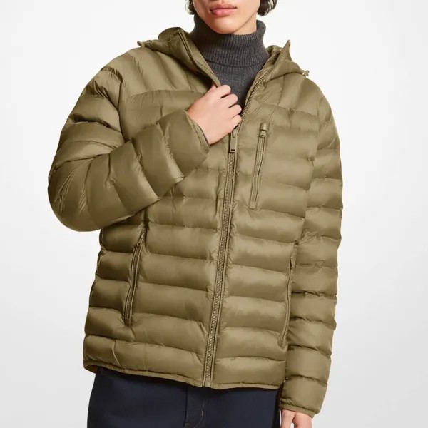 Куртка Michael Kors Rialto Quilted Nylon, оливковый