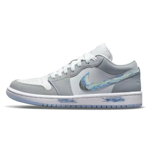 Кроссовки Air Jordan 1 Vintage Basketball Shoes Women's Low-top Gray, серый/белый