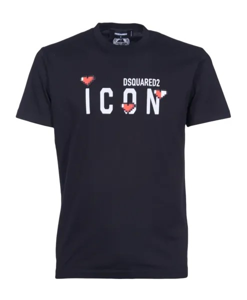 Футболка и поло с передним металлом Dsquared2, черный