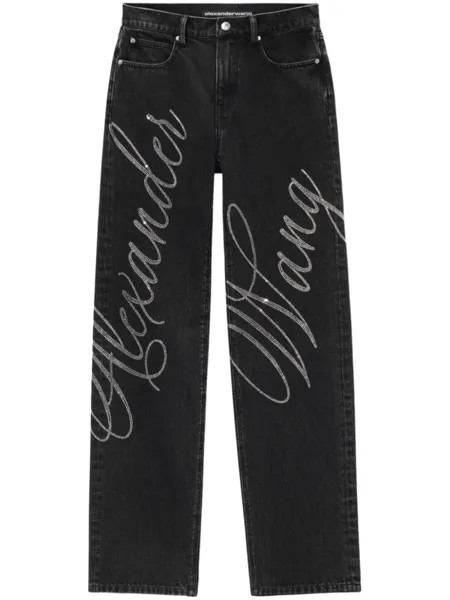 Alexander Wang джинсы EZ с логотипом, серый