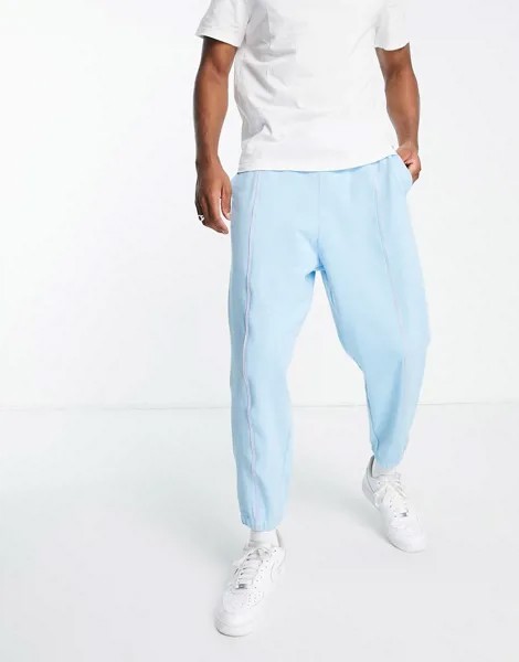 Голубые oversized-джоггеры с лампасами (от комплекта) ASOS DESIGN-Голубой