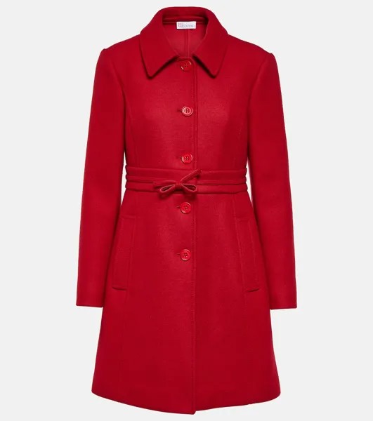 Однобортное пальто из смесовой шерсти REDVALENTINO, красный