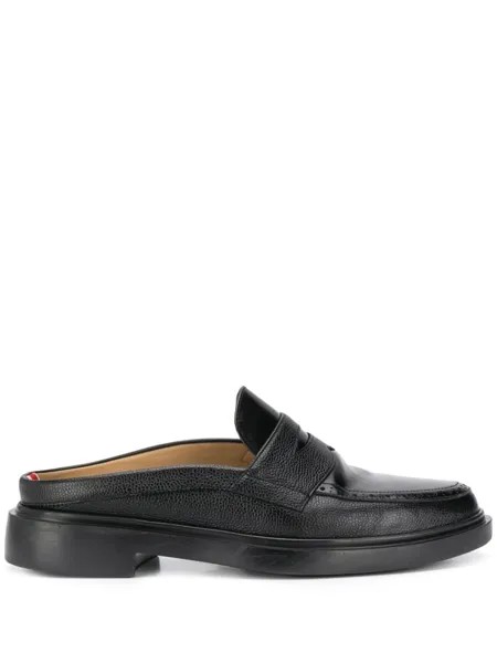 Thom Browne пенни-лоферы из зернистой кожи, черный