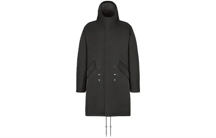Ежеквартальные новинки Parka Coat Men Black Dior, черный