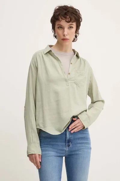 Хлопковая рубашка Hollister Co., зеленый