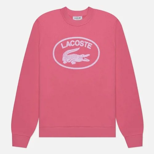 Толстовка LACOSTE, силуэт свободный, средней длины, размер XS, розовый