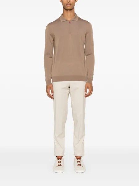 Kiton шерстяная рубашка поло, нейтральный цвет