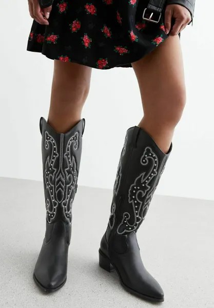Техасские/байкерские ботинки Block Heel New Look, черный