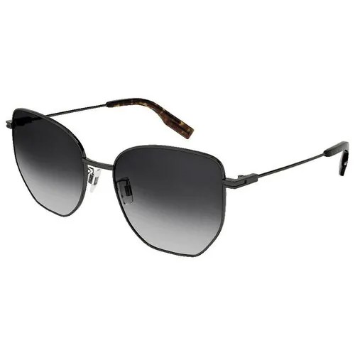 Солнцезащитные очки McQ Alexander McQueen, кошачий глаз, оправа: металл, градиентные, с защитой от УФ, для женщин, серебряный
