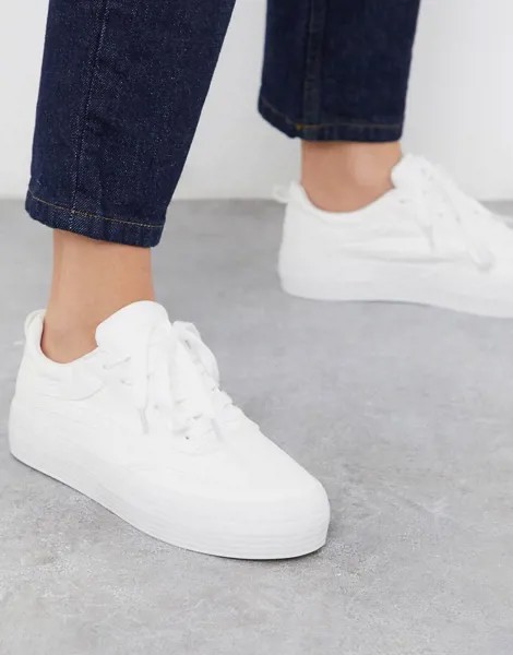Белые кроссовки на шнуровке London Rebel-Белый