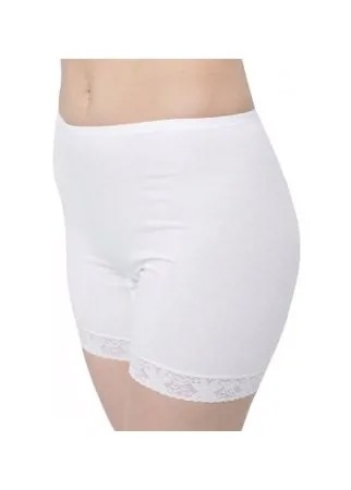 Santini Трусы панталоны комфорт с кружевом, размер 56, белый
