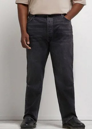 Черные свободные джинсы River Island Big & Tall-Черный цвет