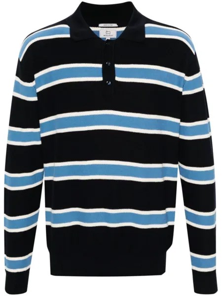 Woolrich трикотажная рубашка поло Melton в полоску, синий