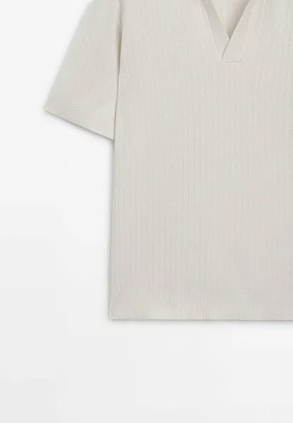 Рубашка поло Massimo Dutti, бежевый меланж