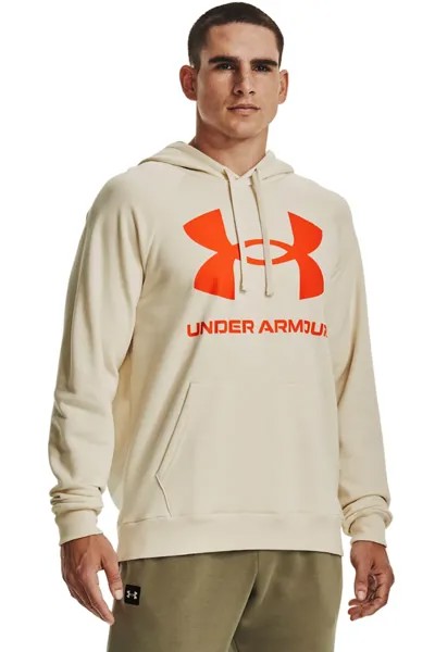 Толстовка для спортзала с логотипом Rival и рукавами реглан Under Armour, бежевый