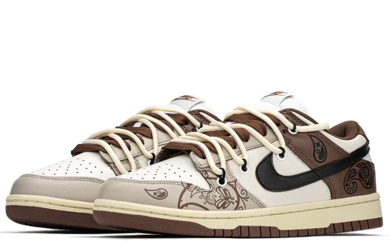 Кроссовки Nike Dunk Skateboarding Shoes Women's Low-top Brown/beige, хаки