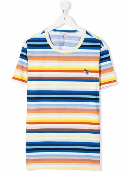 Paul Smith Junior полосатая футболка с логотипом