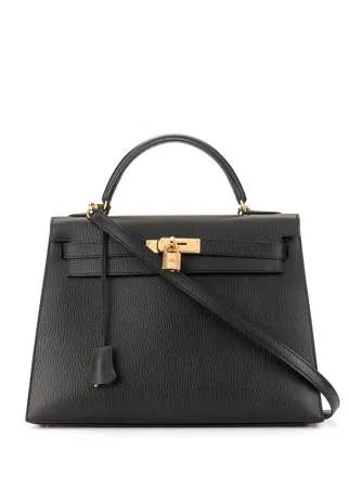 Hermès сумка Kelly 32 Sellier с ручкой и ремнем