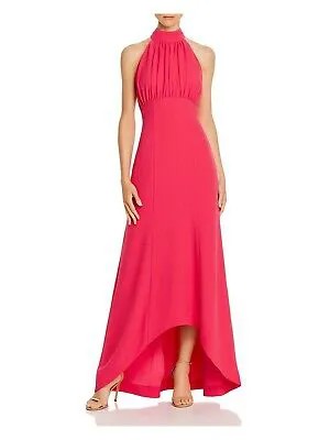 C/MEO COLLECTIVE Женское розовое длинное вечернее платье Hi-Lo без рукавов с лямкой на шее 4