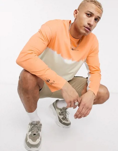 Оранжевый лонгслив с принтом тай-дай Jack & Jones Originals-Оранжевый цвет
