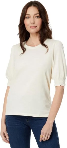 Футболка Lilla P Smocked Cuff Short Sleeve Crew, цвет Talc