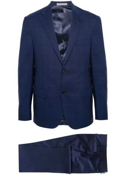 Corneliani клетчатый костюм с однобортным пиджаком, синий