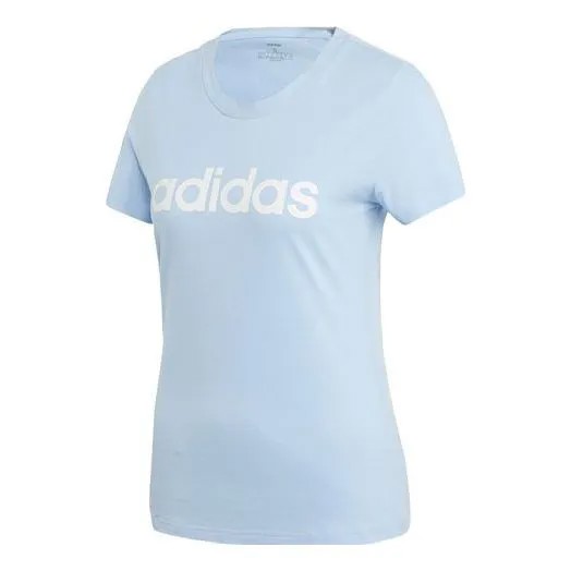 Футболка спортивная стильные с коротким рукавом Adidas, голубой