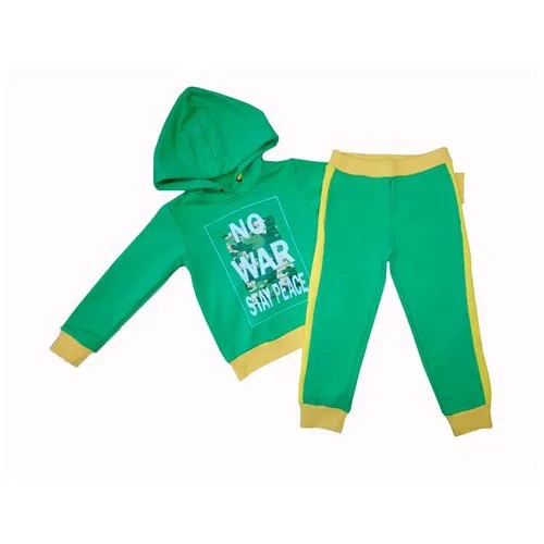 Костюм  для мальчиков, толстовка и брюки, размер 122-62, зеленый