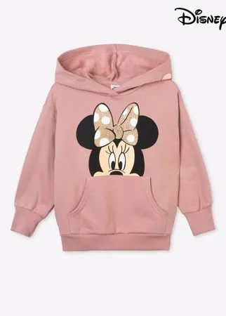 Розовое худи oversize с принтом Disney для девочки Gloria Jeans