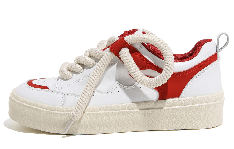 Кроссовки HUANQIU Skateboarding Shoes Women's Low-top Lake Blue, белый/красный