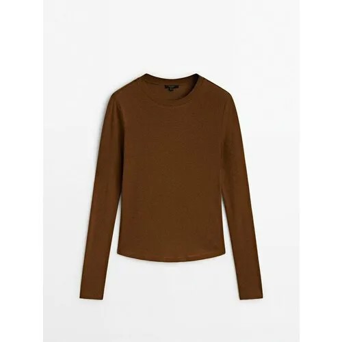 Лонгслив Massimo Dutti, размер 42, бежевый