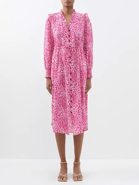 Платье миди stella с леопардовым принтом Cefinn, розовый